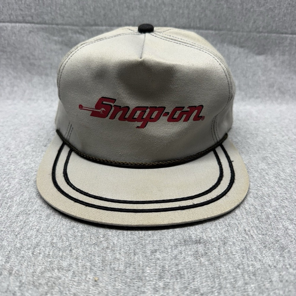 Vintage Snap-On Tools Hat Leather Strapback Cap K-Products Made In USA Rope